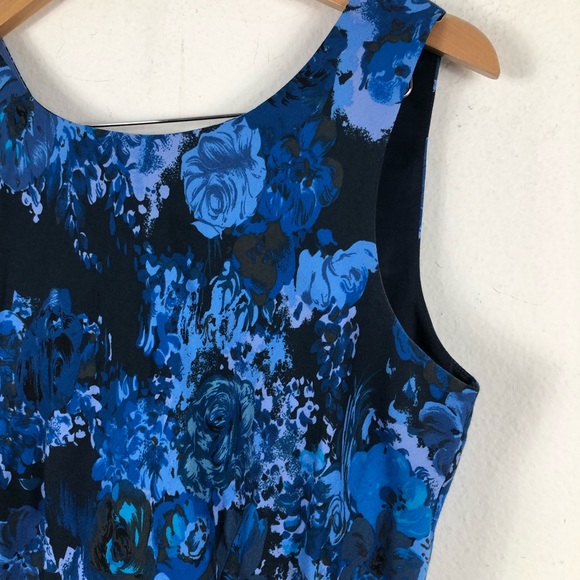 Boden Blue Floral Cocktail Bow Fit and Flare Silk Wool Blend Dress Size 10 R - Picture 9 of 12